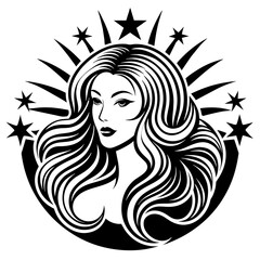 Beauty salon logo design vector silhouette 