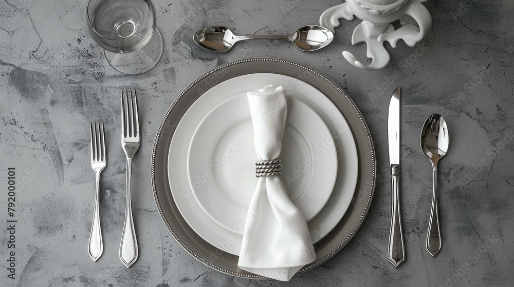 Poster Table setting with plate and silverware
