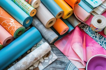 Paper Rolls on Table