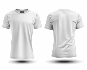 White t-shirt mockup front and back showing different angles of shirt can be used for multipurpose