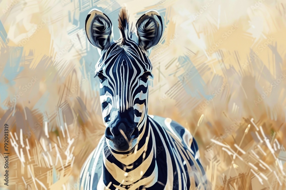 Poster zebra in field