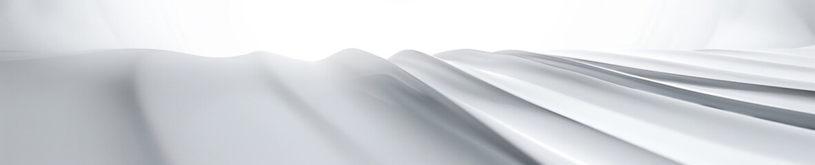 Smooth white 3D waves on a clean background. Minimalist design concept for modern geometric wallpaper or abstract art