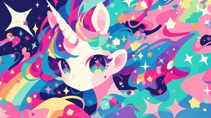 Immerse yourself in a whimsical world where unicorn patterns fairy backgrounds mermaid rainbows and holographic magic stars twinkle against a backdrop of a rainbow fantasy universe