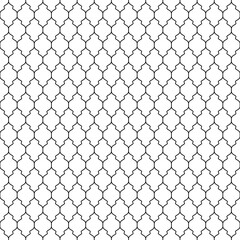 Moroccan seamless patern. Repeating morocco motif. Black patternes isolated on white background. Repeated indian tile. Islam simple cutting ornament. Simple arab repeat trellis. Vector illustration - obrazy, fototapety, plakaty