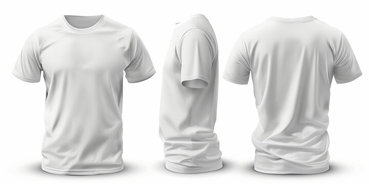White t-shirt mockup front and back showing different angles of shirt can be used for multipurpose