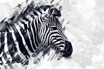 Naklejka premium Monochrome Zebra Image