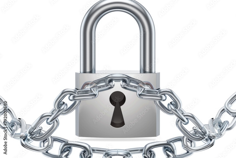 Poster padlock with chain
