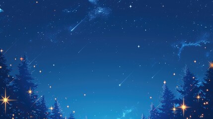 A whimsical white cartoon of twinkling stars comes to life in a flat 2d doodle style blinking and glittering against a midnight black backdrop to recreate a charming night sky scene - obrazy, fototapety, plakaty