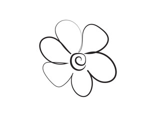 Vector icon - chamomile (flower). Children's creativity
