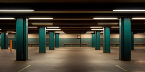 Vacant interior of a public parking garage