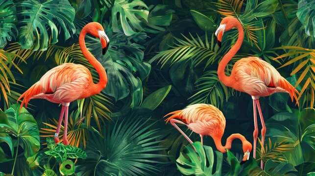 Flamingos in Jungle