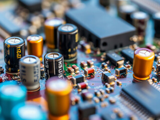 Fototapeta na wymiar Macro Shot of Electronic Circuit Board