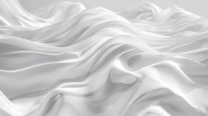 White silky fabric texture with elegant waves. Modern textile design concept for fashion, interior, banner, and wallpaper.