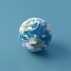 3d rendered photo of earth planet with blue background