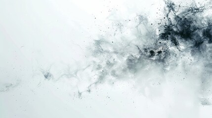 Ink dispersion in water on white background. Abstract fluid art with smoky pattern. Creative background for design and print. - obrazy, fototapety, plakaty