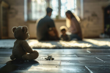 Teddy Bear Watching Family Time Together