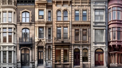 Fototapeta na wymiar Panoramic view of a row of old buildings in London, UK
