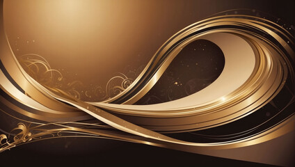 A vector background with abstract gold and bronze waves, strategically incorporating space.