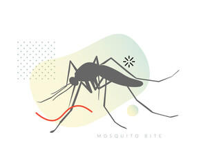 Mosquito biting on Human Skin - Stock Illustration