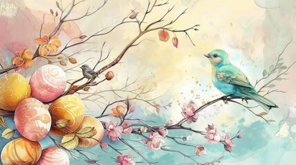 Bird on Tree Branch