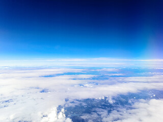 Flight-Sea of clouds seen from the plane