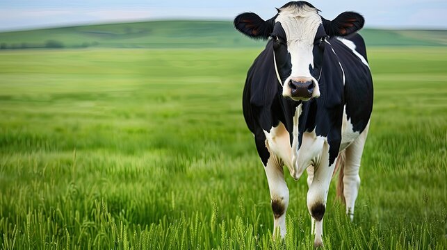 cow grazes in a meadow in summer, dairy cow in a field, Eid ul adha, Eid al adha,