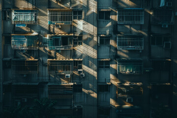 A row of apartments with large windows that let in a lot of sunlight