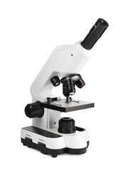 Modern microscope isolated on white. Medical equipment