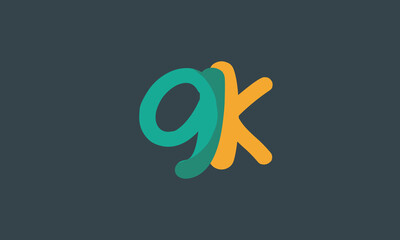 Alphabet letters Initials Monogram logo KG, GK, K and G