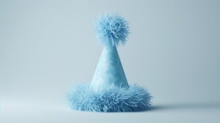 Blue party hat with pom pom