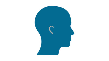 blue silhouette of a person head