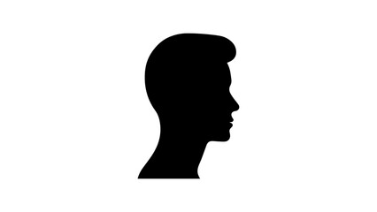 vector silhouette of a man, shape of a man head from side in vector
