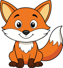 Cute fox cartoon vector