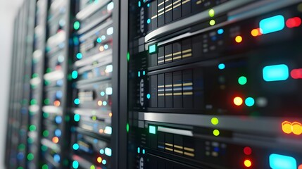 Naklejka premium Computing Data Center System (Generative AI)