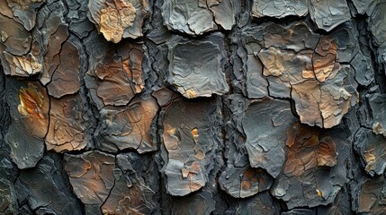 A close up of the bark of a pine tree.