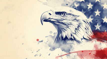 american eagle with american flag
