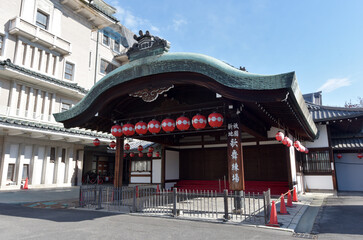 祇園甲部歌舞練場　玄関　京都市東山区祇園 - obrazy, fototapety, plakaty