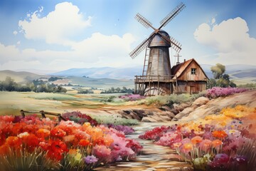 windmill in the field