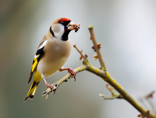 Goldfinch Clutching a Twig