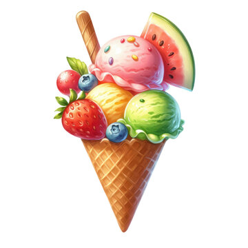 recommend clip art: Summer Ice Cream Clipart Illustration