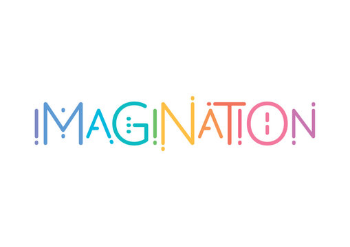 imagination concept on white background. multicolored imagination logo