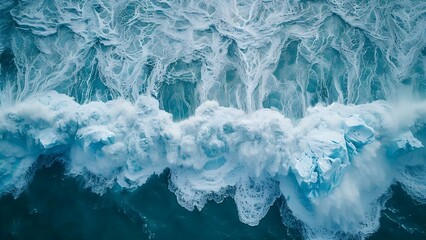 The Impact of Climate Change: Melting Icebergs, Rising Sea Levels, and Extreme Weather Events. Concept Climate Change, Melting Icebergs, Rising Sea Levels, Extreme Weather Events - obrazy, fototapety, plakaty