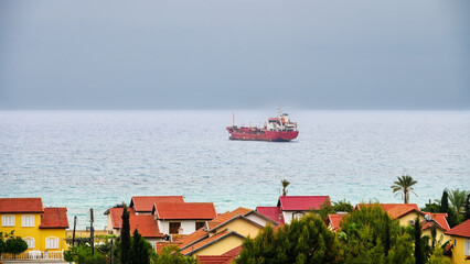 ship in the roadstead in the Mediterranean Sea in Northern Cyprus 5