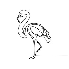 Flamingo in one line. Stylish decorative element. Vector illustration.