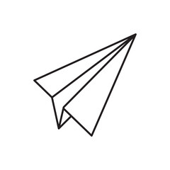 Paper airplane icon design, origami plane symbol isolated on white background, vector illustration