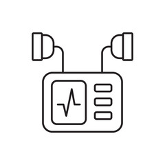 Defibrillator machine icon design, isolated on white background, vector illustration
