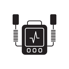 Defibrillator machine icon design, isolated on white background, vector illustration