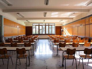 Fototapeta na wymiar An empty classroom at the university