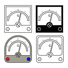 Set of galvanometer icons with different design