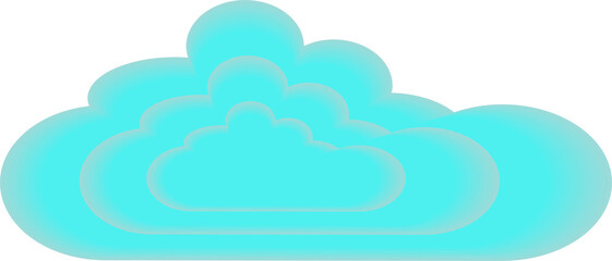 Clouds. Summer cartoon cloud ,  clouds sticker shapes isolated on transparent, png. Weather icons.